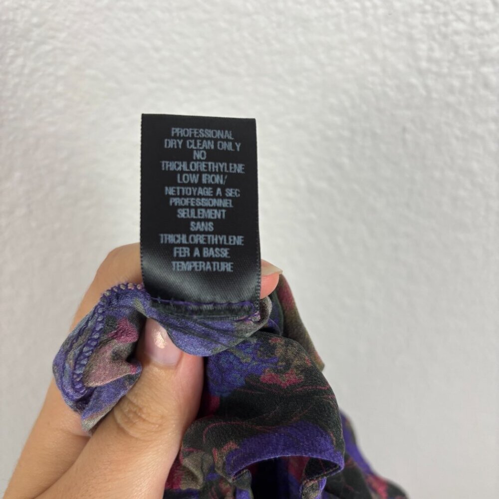 Vinatge ZAC Posen Silk Multicolor Floral Pleated Design Fit & Flare Dress Size 2 - Picture 7 of 10